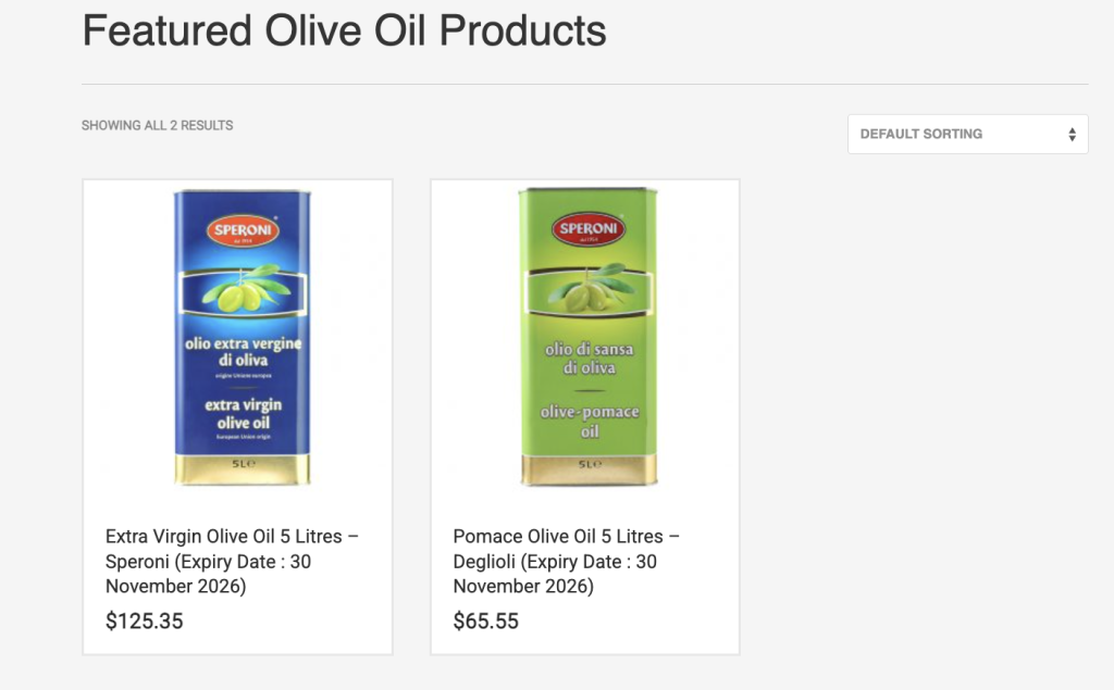 Olive Oil in Singapore - Price Matters