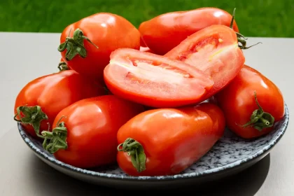 a plate full of San Marzano Tomatoes