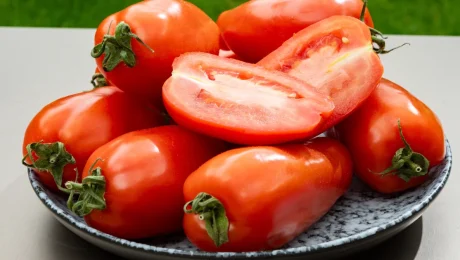 a plate full of San Marzano Tomatoes